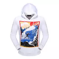 dsquared2 pull sweatshirts felpa con cappuccios popular automne printing skiing white